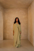 Pleated Wrap Abaya - Pistachio