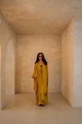Pleated Wrap Abaya - Amber Glow