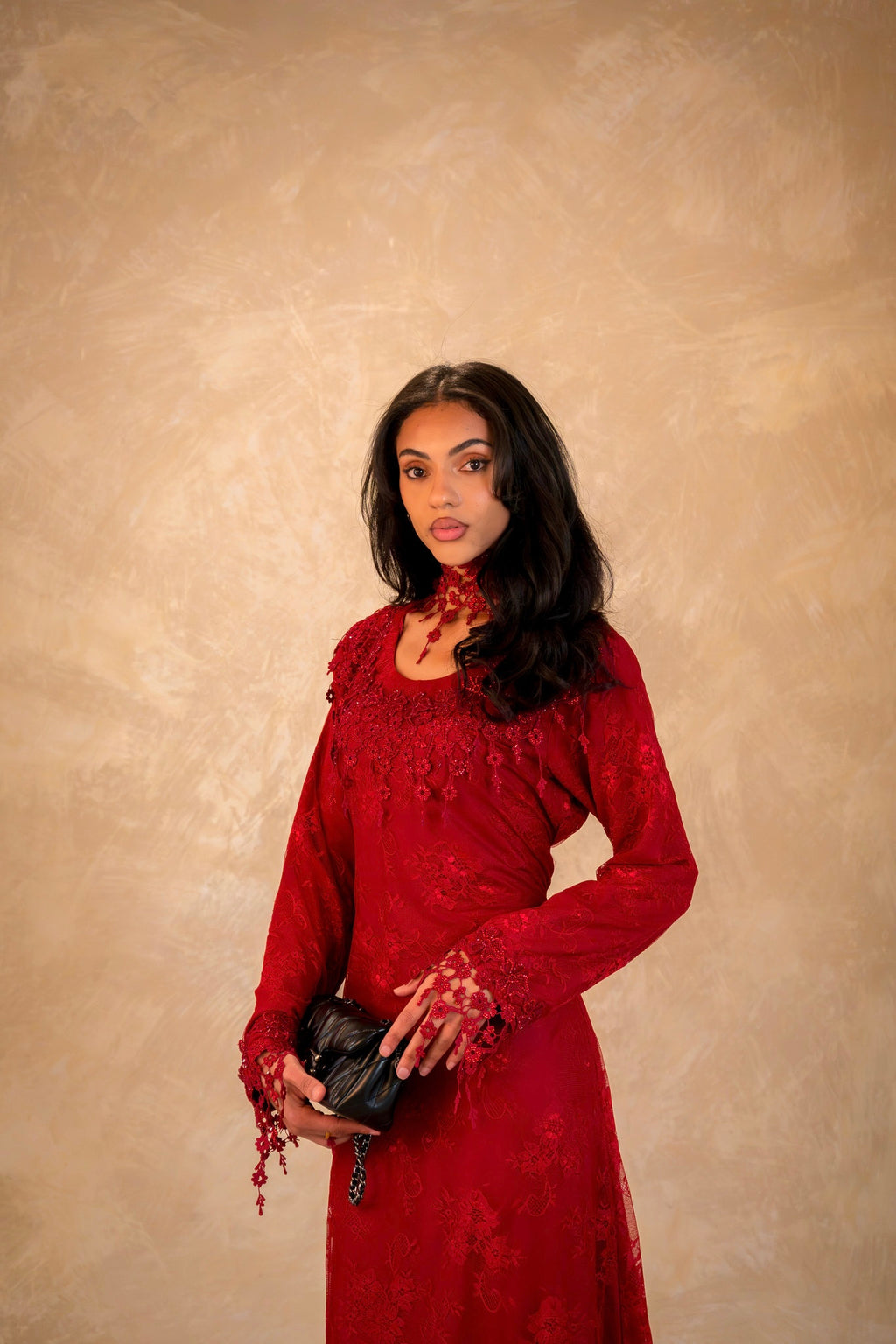 Chantilly Lace Mukhawar - Dark Ruby