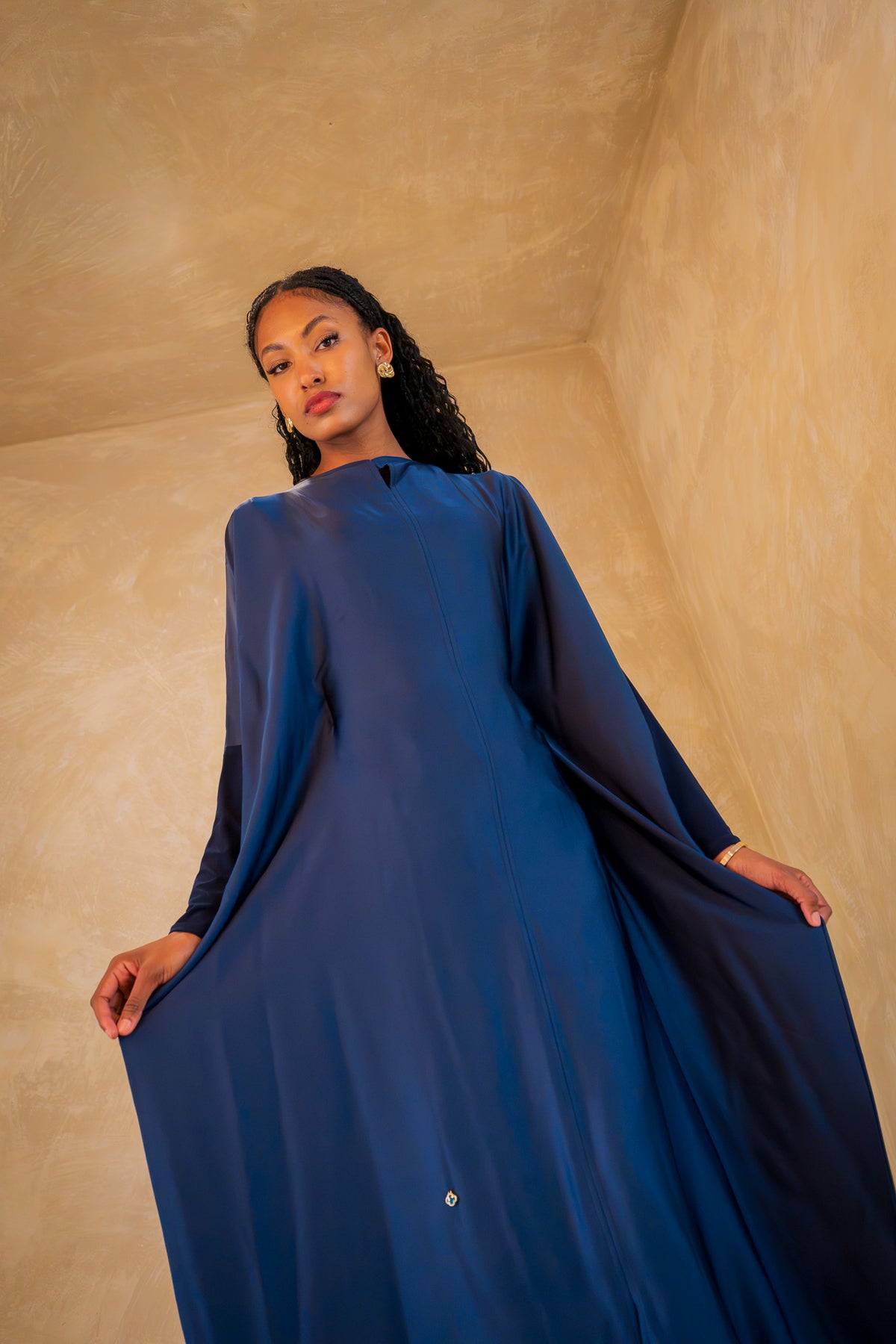 Resort Silk Jilbab - Midnight